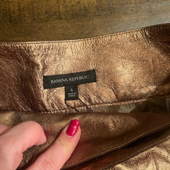 Leather metallic brown short - Picture 2 of 4